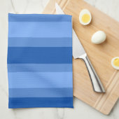 Moderne Eenvoudige blauwe Marine Twee Tone Stripe Theedoek (Quarter Fold)