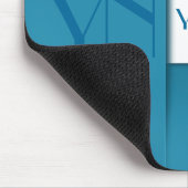 Moderne eenvoudige blauwe monogram naam muismat (Hoek)