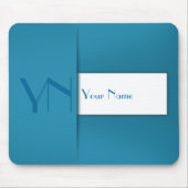 Moderne eenvoudige blauwe monogram naam muismat (Voorkant)