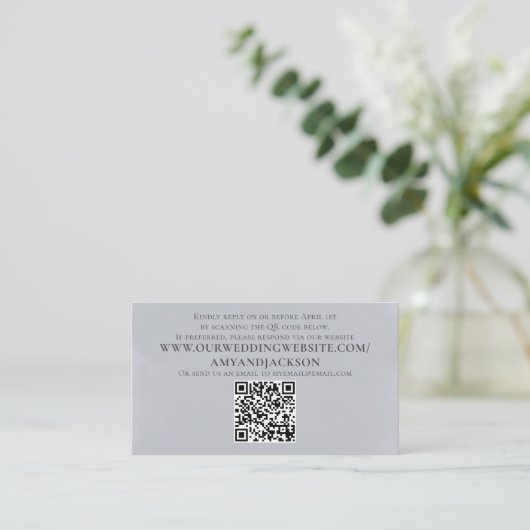Moderne, eenvoudige blauwe QR-code website met min Informatiekaartje (Staand voorkant)
