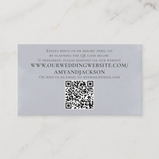 Moderne, eenvoudige blauwe QR-code website met min Informatiekaartje (Voorkant)