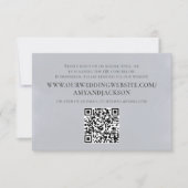 Moderne, eenvoudige blauwe QR-code website met min RSVP Kaartje (Voorkant)