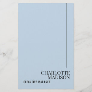 Moderne Eenvoudige Bleke Blauwe Eenvoudige Eigen N Briefpapier