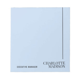Moderne Eenvoudige Bleke Blauwe Gewone Minimalisti Notitieblok
