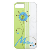 Moderne, eenvoudige, bloeiende groene Jouw naam Case-Mate iPhone Case (Achterkant)