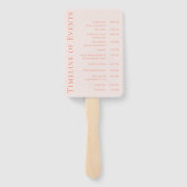 Moderne eenvoudige blush-bruiloft- handwaaier (Achterkant)