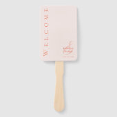 Moderne eenvoudige blush-bruiloft- handwaaier (Voorkant)