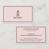 Moderne eenvoudige blush roze notaris lening onder visitekaartje (Voorkant / Achterkant)