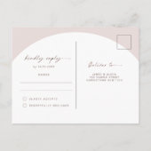 Moderne eenvoudige Bohemen RSVP Reply Kaart (Achterkant)