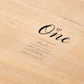 Moderne Eenvoudige Boho Hart Eerste Verjaardag Acryl Uitnodigingen (Laagn)