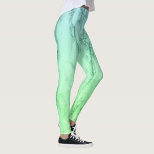 Moderne, eenvoudige boompastelblauwe munt groen leggings