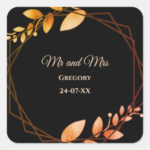 Moderne eenvoudige botanische elegante herfstboho vierkante sticker