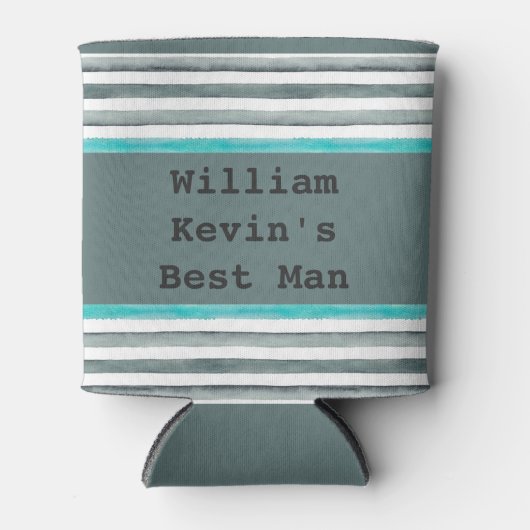 Moderne eenvoudige bruidsbruidegom's beste man blikjeskoeler (Voorkant)