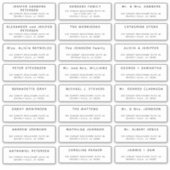 Moderne eenvoudige bruiloft 24 gast adresetiketten sticker (Voorkant)