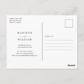 Moderne Eenvoudige bruiloft bespaart de datum Briefkaart (Achterkant)