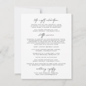 Moderne eenvoudige bruiloft details behuizing Kaar Kaart (Achterkant)