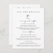 Moderne eenvoudige bruiloft details behuizing Kaar Kaart (Voorkant / Achterkant)