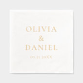 Moderne, eenvoudige bruiloft folie servetten (Voorkant)