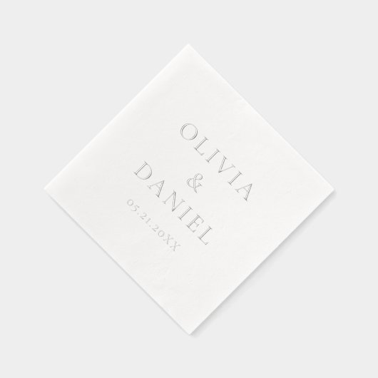 Moderne, eenvoudige bruiloft folie servetten (Rechts)