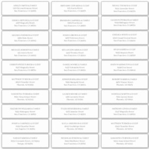 Moderne eenvoudige bruiloft gastnamen Adres Sticker