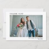 Moderne, eenvoudige bruiloft met een minimum bedankkaart (Voorkant)