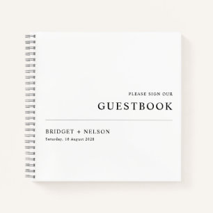 Moderne, eenvoudige bruiloft notitieboek