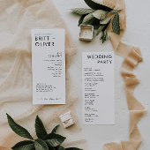 Moderne eenvoudige bruiloft programma volgorde van