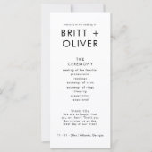 Moderne eenvoudige bruiloft programma volgorde van (Voorkant)