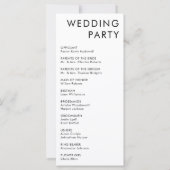 Moderne eenvoudige bruiloft programma volgorde van (Achterkant)