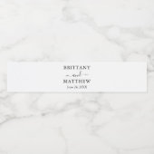 Moderne, eenvoudige bruiloft waterfles etiket (Enkel label)