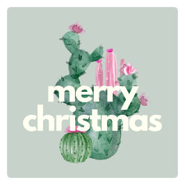 Moderne eenvoudige Cacti Christmas Classic Sticker