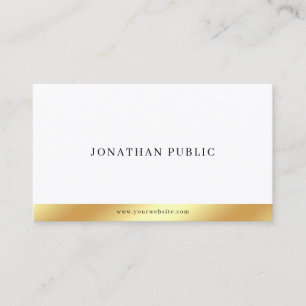 Moderne Eenvoudige Chic Goud Witte Minimalistische Visitekaartje