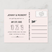 Moderne eenvoudige Chinese bruiloft Bewaar de datu Aankondigingskaart (Achterkant)