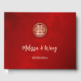 Moderne eenvoudige Chinese bruiloft Gastenboek