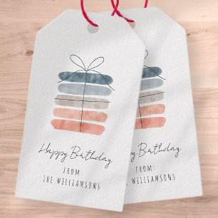 Moderne Eenvoudige Chique Gelukkige Verjaardag Gro Cadeaulabel