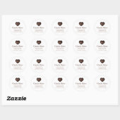 Moderne Eenvoudige Chocolade Bakker Wit Ronde Sticker (Vel)