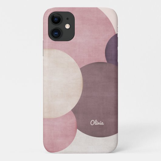 Moderne eenvoudige cirkels gepersonaliseerd Case-Mate iPhone case (Achterkant)
