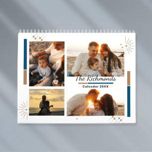 Moderne Eenvoudige Collage 2027 Familie Foto Kalender