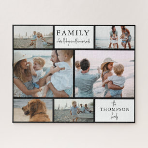 Moderne Eenvoudige Collage Familie Foto Script Legpuzzel