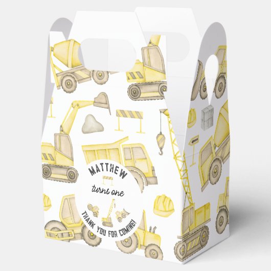 Moderne eenvoudige constructie 1e verjaardag dank  bedankdoosjes (Geopend)