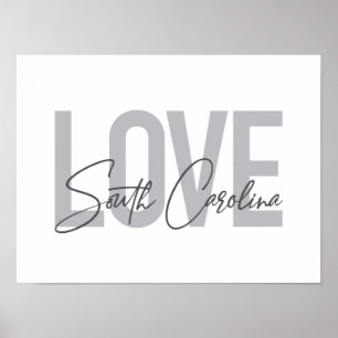 Moderne, eenvoudige, coole design Love South Carol Poster