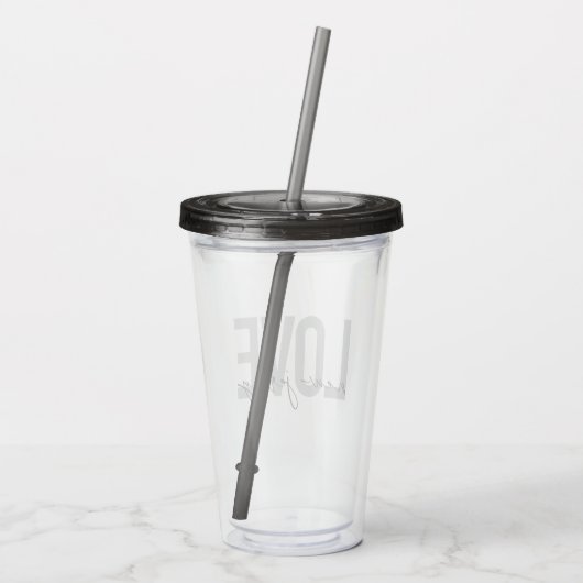 Moderne, eenvoudige, coole, stedelijke design Love Acryl Drinkbeker (Achterkant)