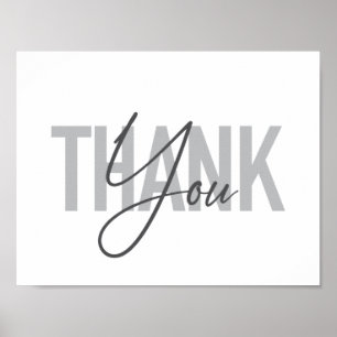 Moderne, eenvoudige, coole typografie van Dank u Poster