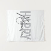 Moderne, eenvoudige, coole typografie van Happy Ra Wandkleed (Voorkant (horizontaal))