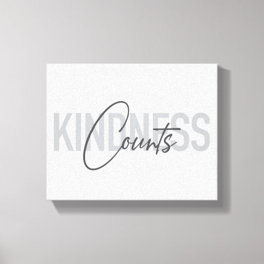 Moderne, eenvoudige, coole typografie van Kindness Canvas Afdruk (Voorkant)