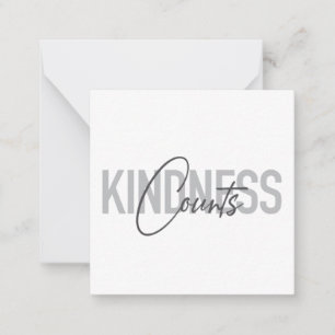 Moderne, eenvoudige, coole typografie van Kindness Notitiekaartje