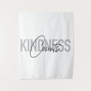 Moderne, eenvoudige, coole typografie van Kindness Wandkleed