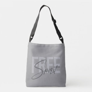 Moderne, eenvoudige, coole typografie van vrije ge crossbody tas