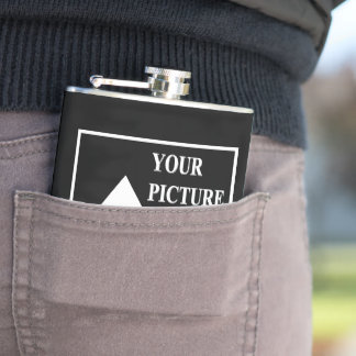 Moderne eenvoudige Creëer uw eigen bruiloft Afbeel Heupfles