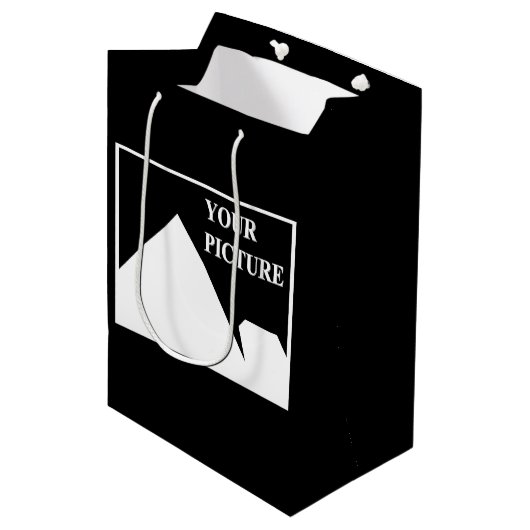 Moderne eenvoudige Creëer uw eigen bruiloft Afbeel Medium Cadeauzakje (Voorkant Gekanteld)